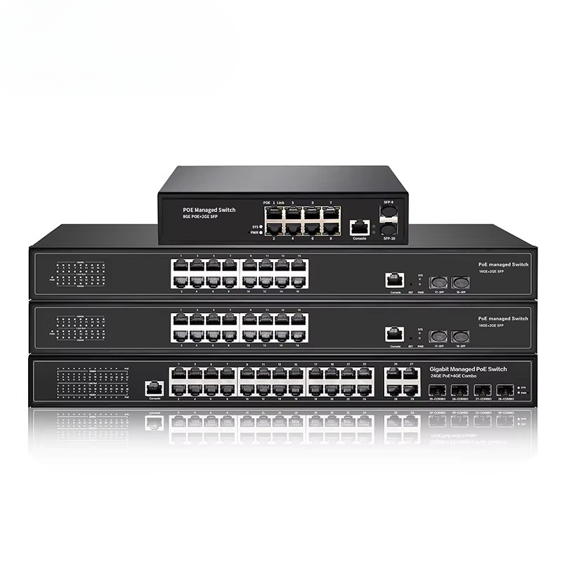 Managed Gigabit Poe Switch 8 Port 802.3At - 8-портовый, 16-портовый, 24-портовый, 48-портовый гигабитный PoE+